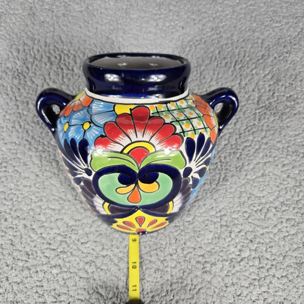Talavera Wall Planter Set Hand Painted Mexican Art Colorful And Beautiful Set
